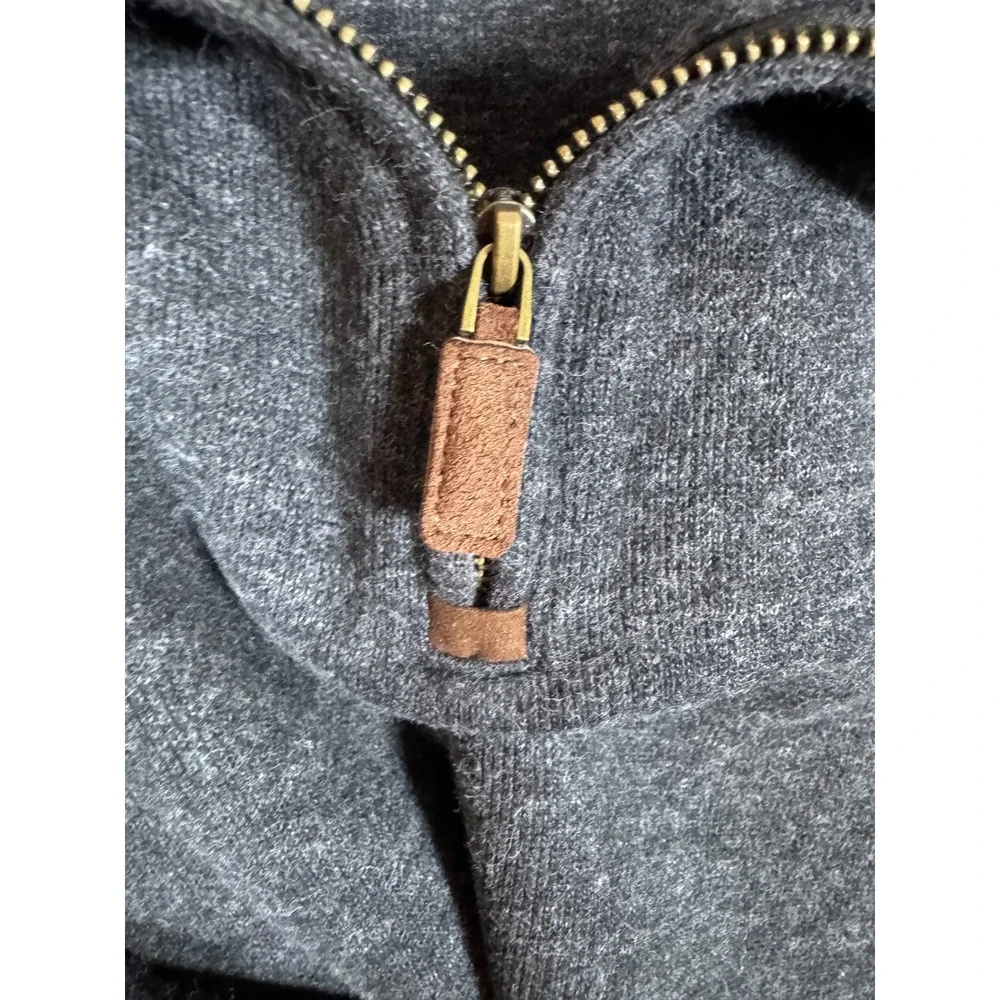 k184. Polo Ralph Lauren Mens XXL Charcoal  Heather Quarter Zip Cotton Pullover